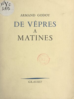 cover image of De Vêpres à Matines